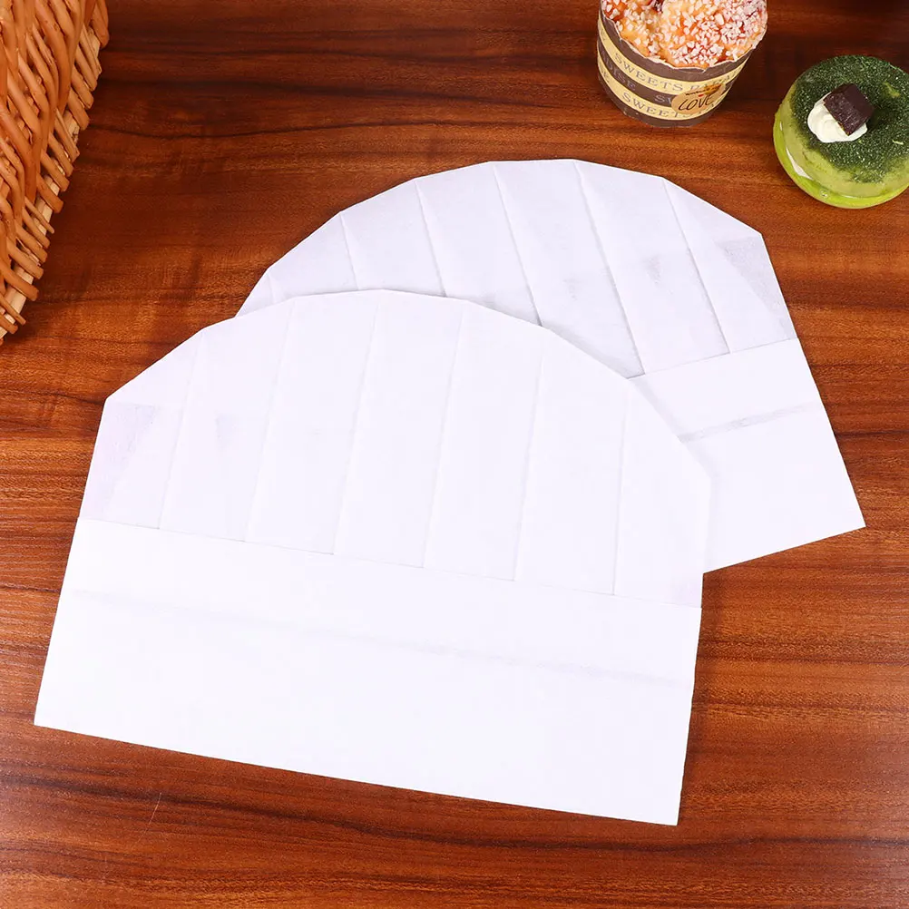 12 Pcs Paper Disposable Kids Cooking Chef Hats Disposable Lightweight Kitchen Cooking Hat Uniform Bakers Hat For Children