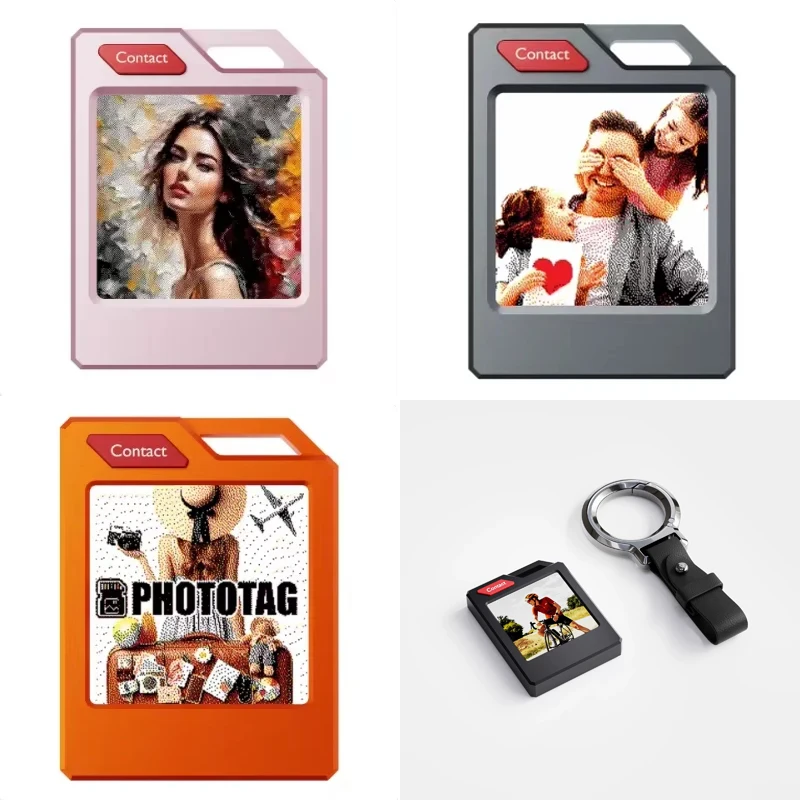PhotoTag P30 Color E-Ink Smart Tag Keychain DIY Photo Display Finder Anti-Lost Bluetooth Locator Compatible with AirTag Works
