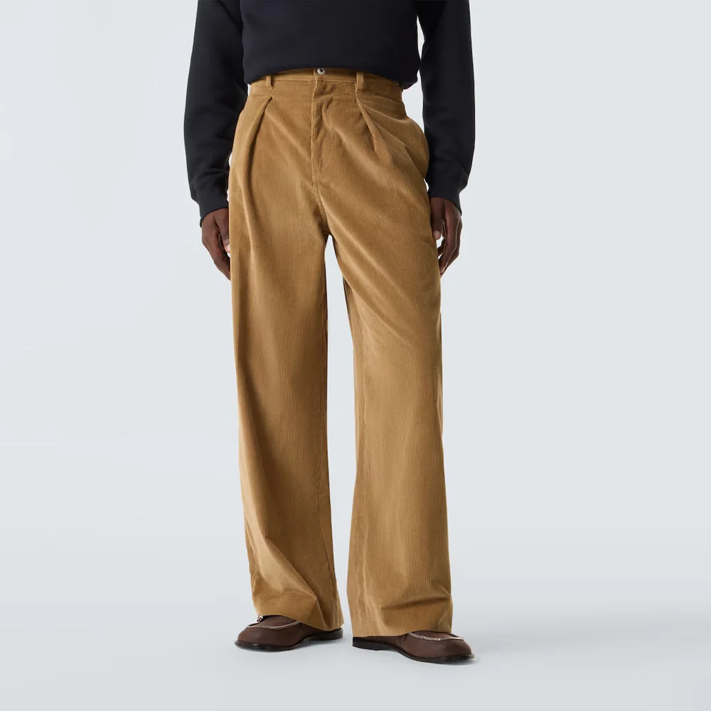 

Мужские плиссированные брюки: стильные повседневные деловые брюки из вельвета, классический крой, прямые штанины