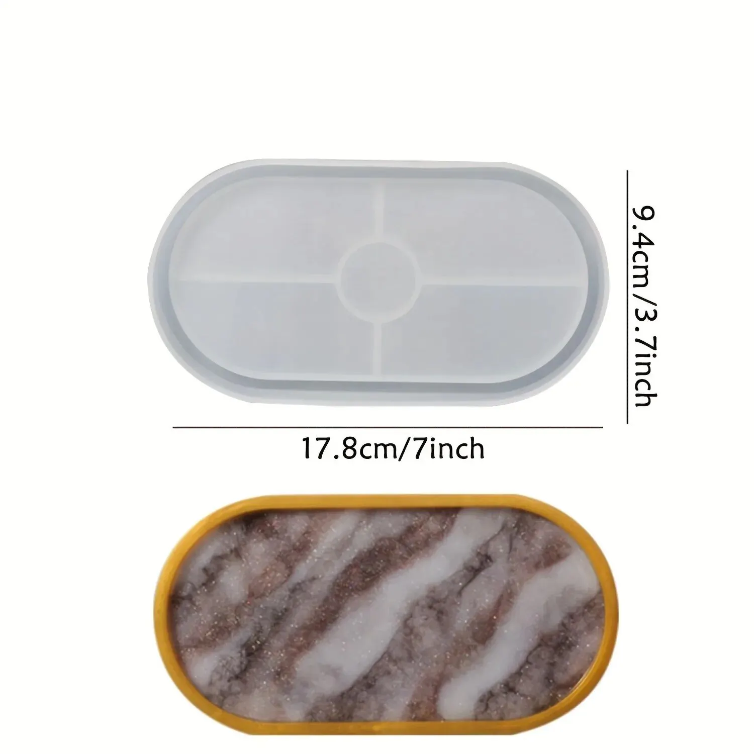 1pc Oval Coaster Epoxy Resin Clay Casting Silicone Mould Tray Storage Gypsum Tray Mold DIY Jewelry Tray Dishes