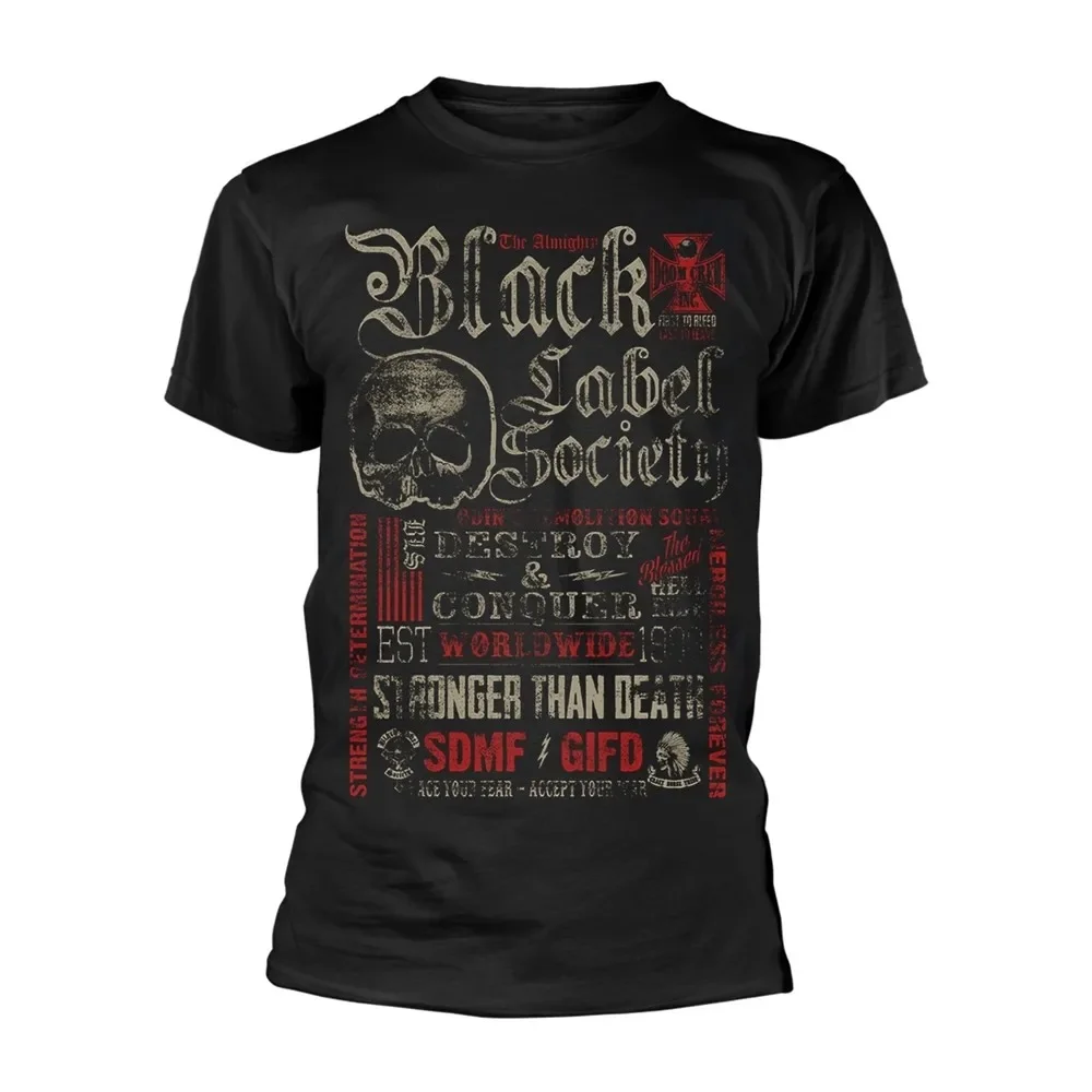 BLACK LABEL SOCIETY - DESTROY & CONQUER T-shirt NOIR, imprimé devant et dos XX-Lar
