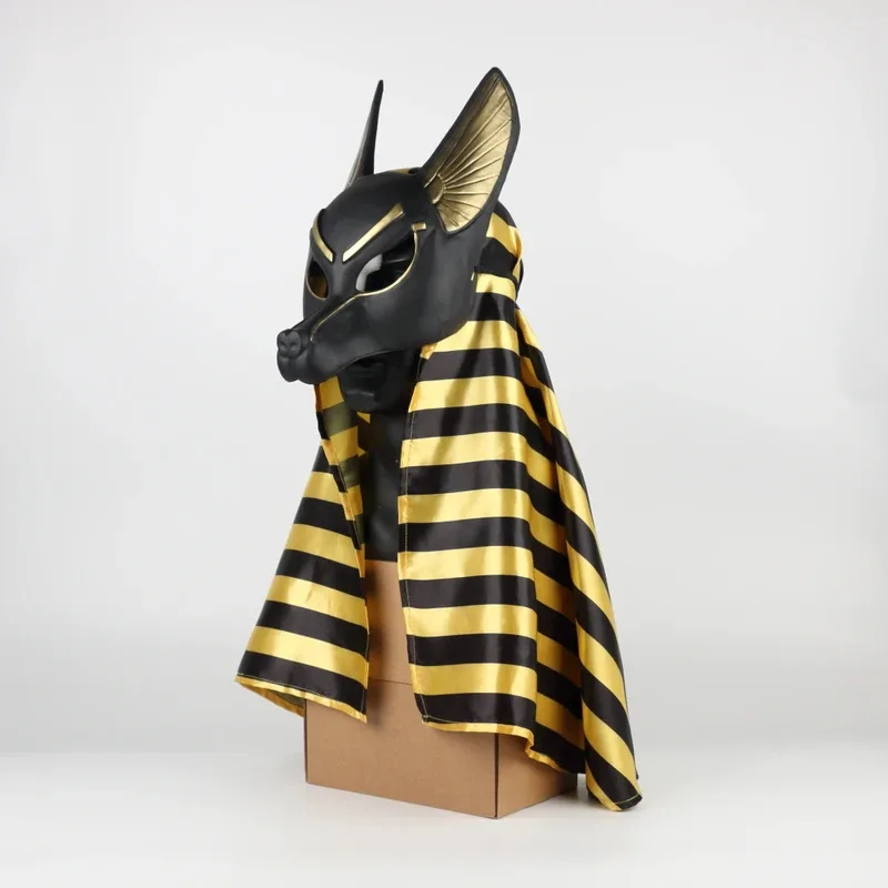 Cyepípcio anubis cosplay máscara facial pvc canis spp cabeça de lobo jacal animal masquerade adereços festa de halloween fantasia vestido bola