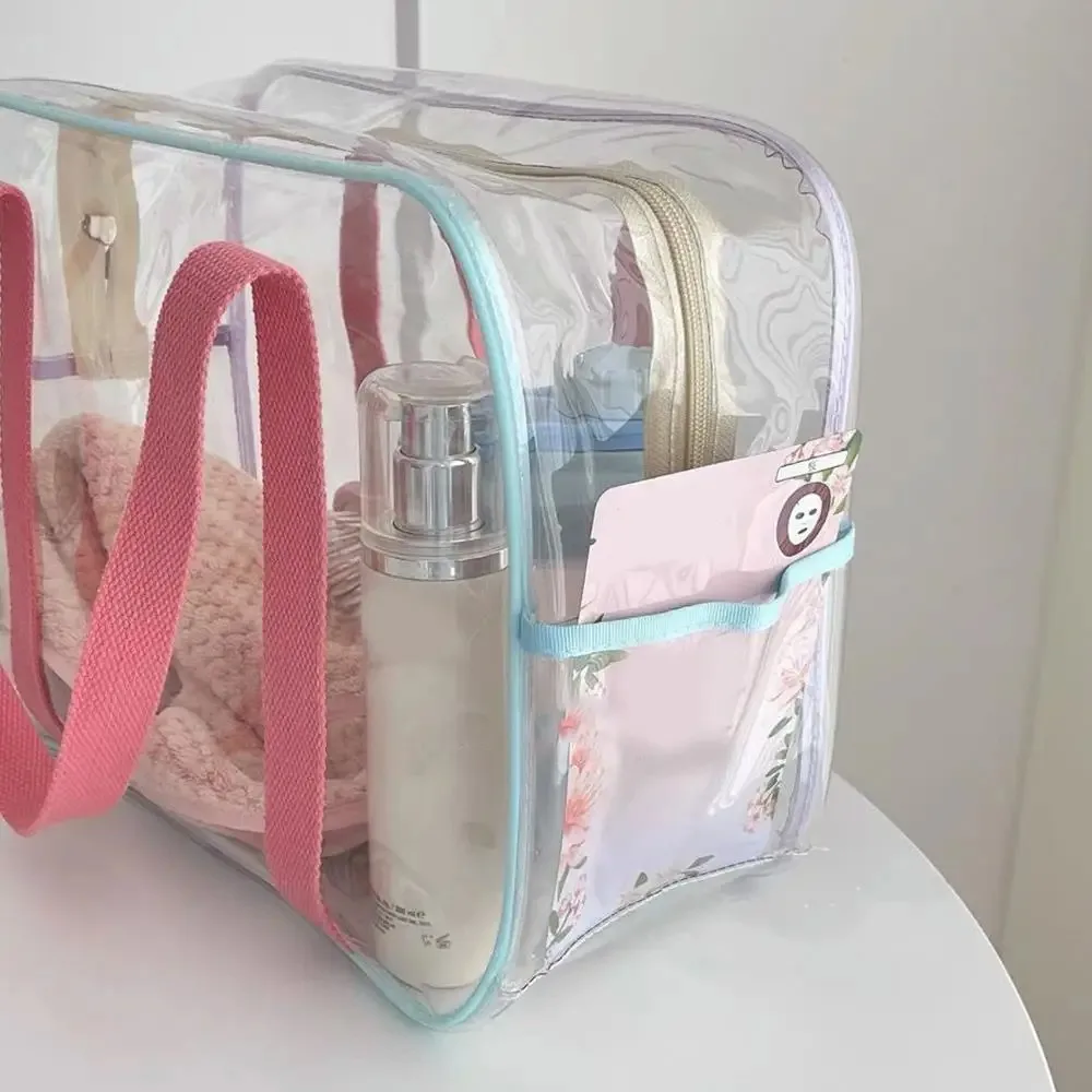 Trendy large-capacity waterproof beach bag, women's swimming jelly storage bag, business travel makeup PVC cosmetic bag handbag