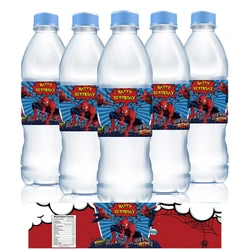 SpiderMan Water Bottle Label Stickers Table Decoration Super Hero Birthday Party Supplies for Boys Baby Shower Gifts Toys