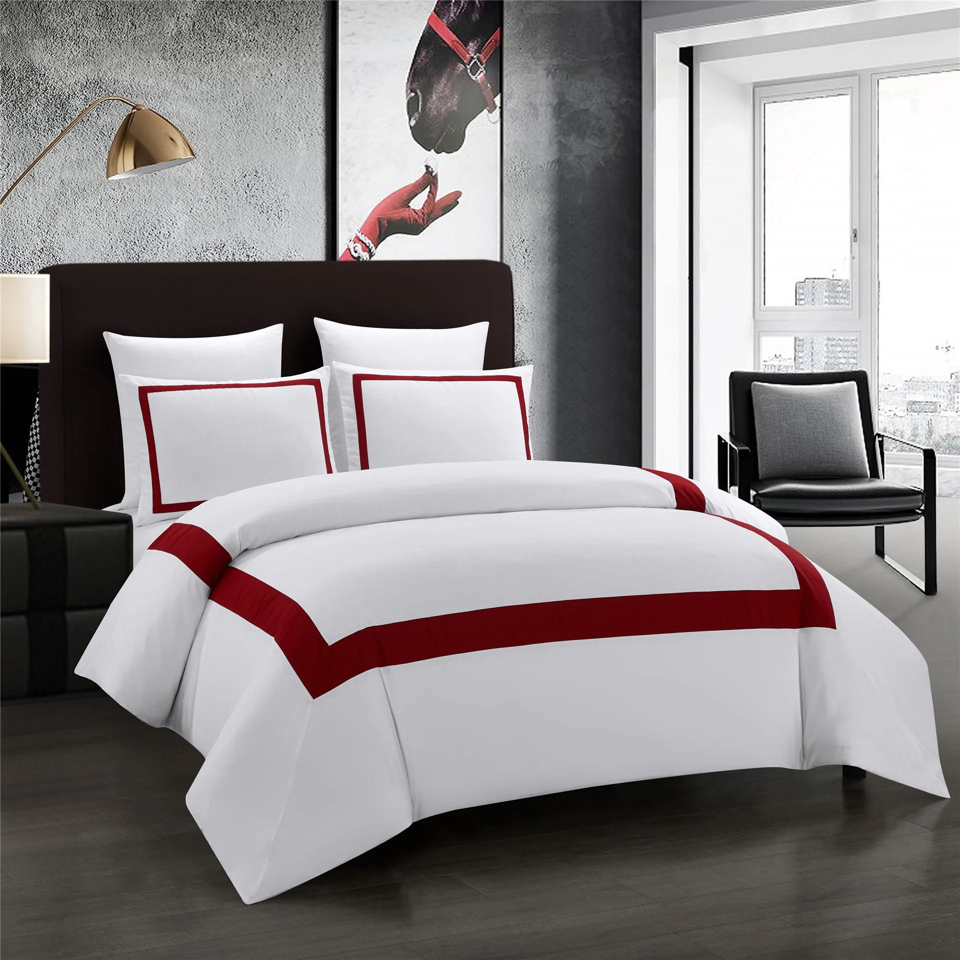 Imagem -03 - Conjuntos de Cama Luxo Branco Colcha Duvet Cover Conjunto Quadrados Consolador Capa Cama Fronha Roupa Rei Rainha