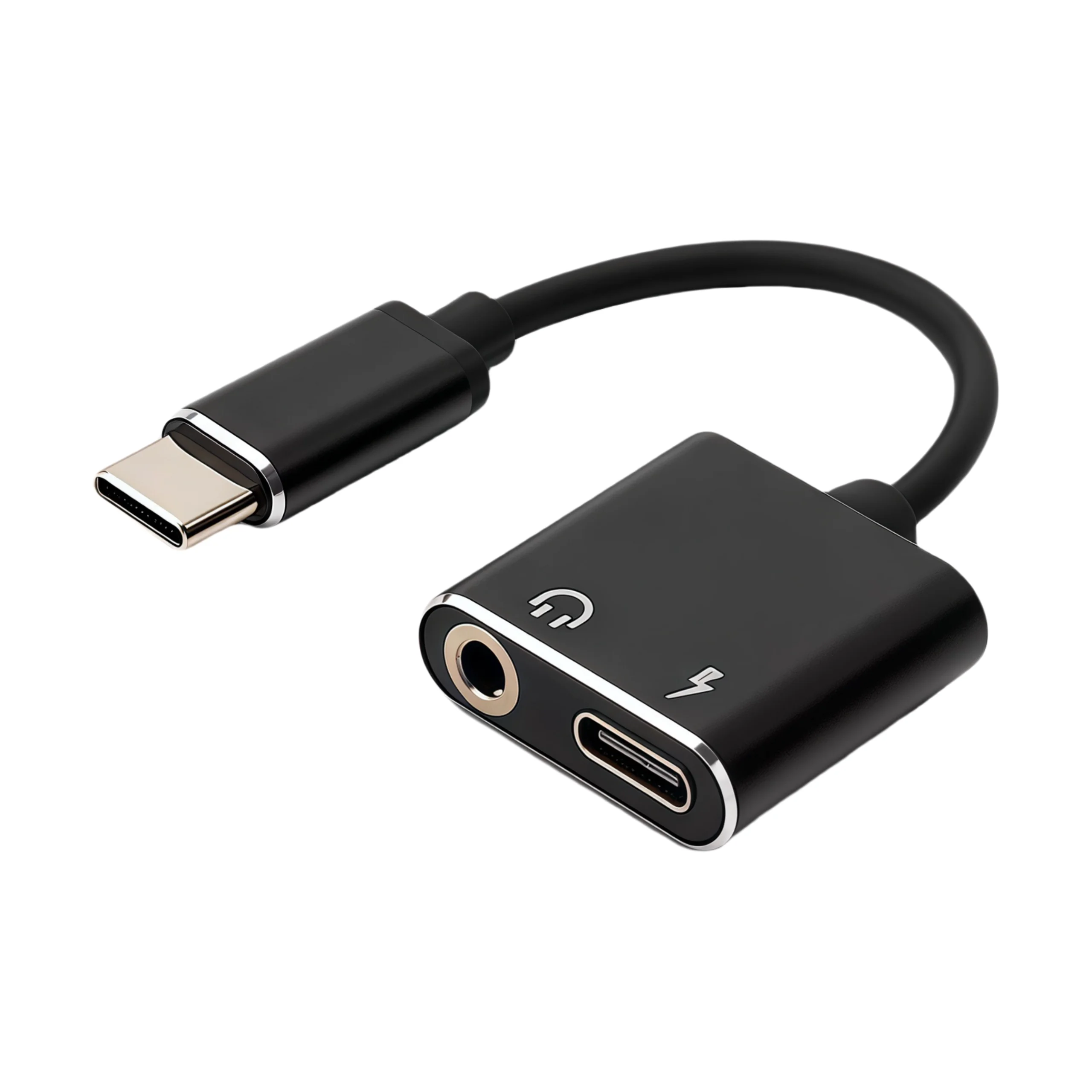 10PCS Hot Selling Portable Type-C Earphone Adapter Cable 2-in-1 3.5mm TPE Adapter Camera Music Listening Charging Simultaneously