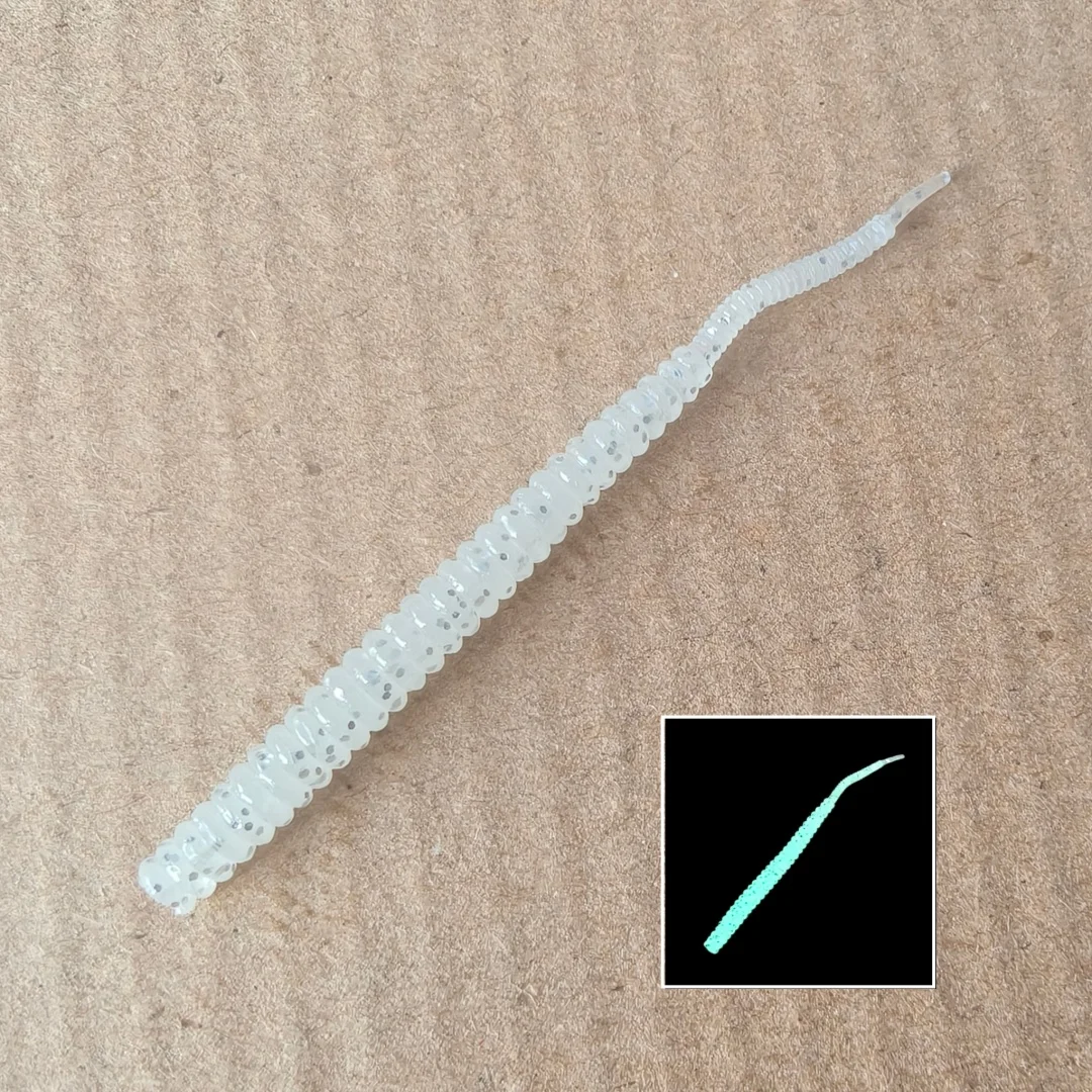 Swolfy 180 Stück 60mm 0,45g 50mm 0,3g Ajing Weicher Angelköder Rockfish Swimbaits Jig-Köder Wobbler Wurmköder – Detail 8