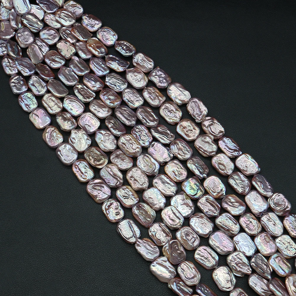 

Natural Freshwater Pearl 1strand 15x19mm Purple Rectangular Flat Baroque Pearl Loose Beads for Handmade Jewelry Accessories