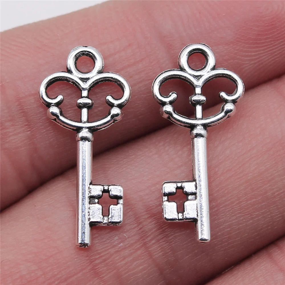 WYSIWYG 20pcs 10x23mm 4 Colors Trendy Key Charms Pendants For Jewelry Making DIY Jewelry Findings Jewelry Accessories