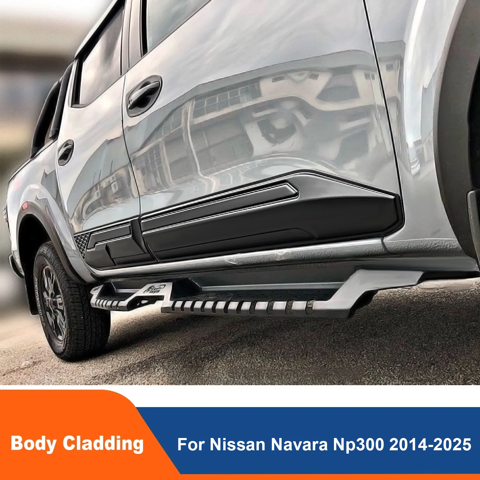 Matte Black Side Door Molding Body Cladding For Nissan Navara NP300 Frontier D23 2014-2020/ 2021-2025 Trim Guard Car Accessories