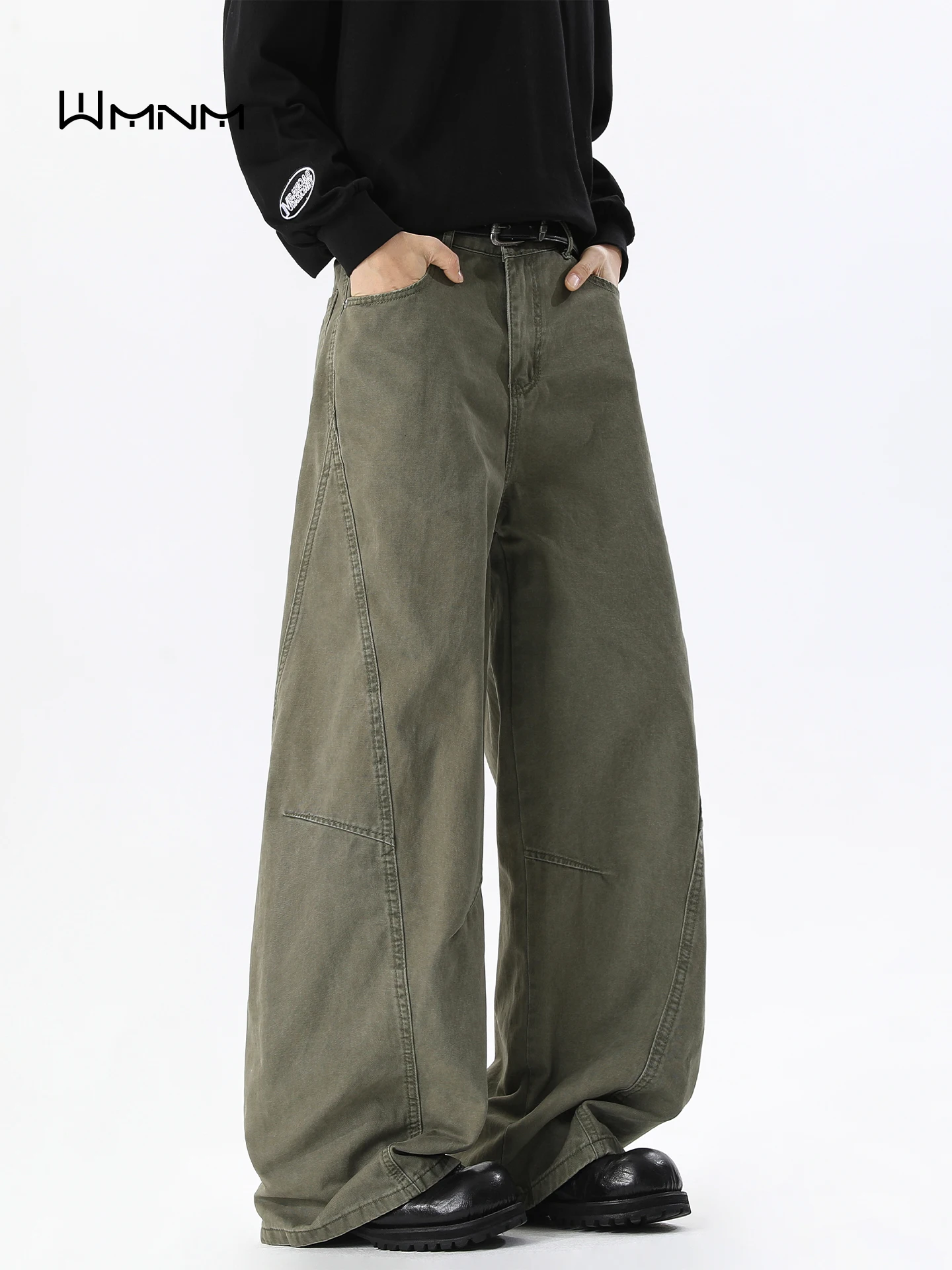 

Американские ретро-брюки в стиле милитари для мужчин, осенне-зимние, повседневные, свободные, прямые, широкие, длинные брюки