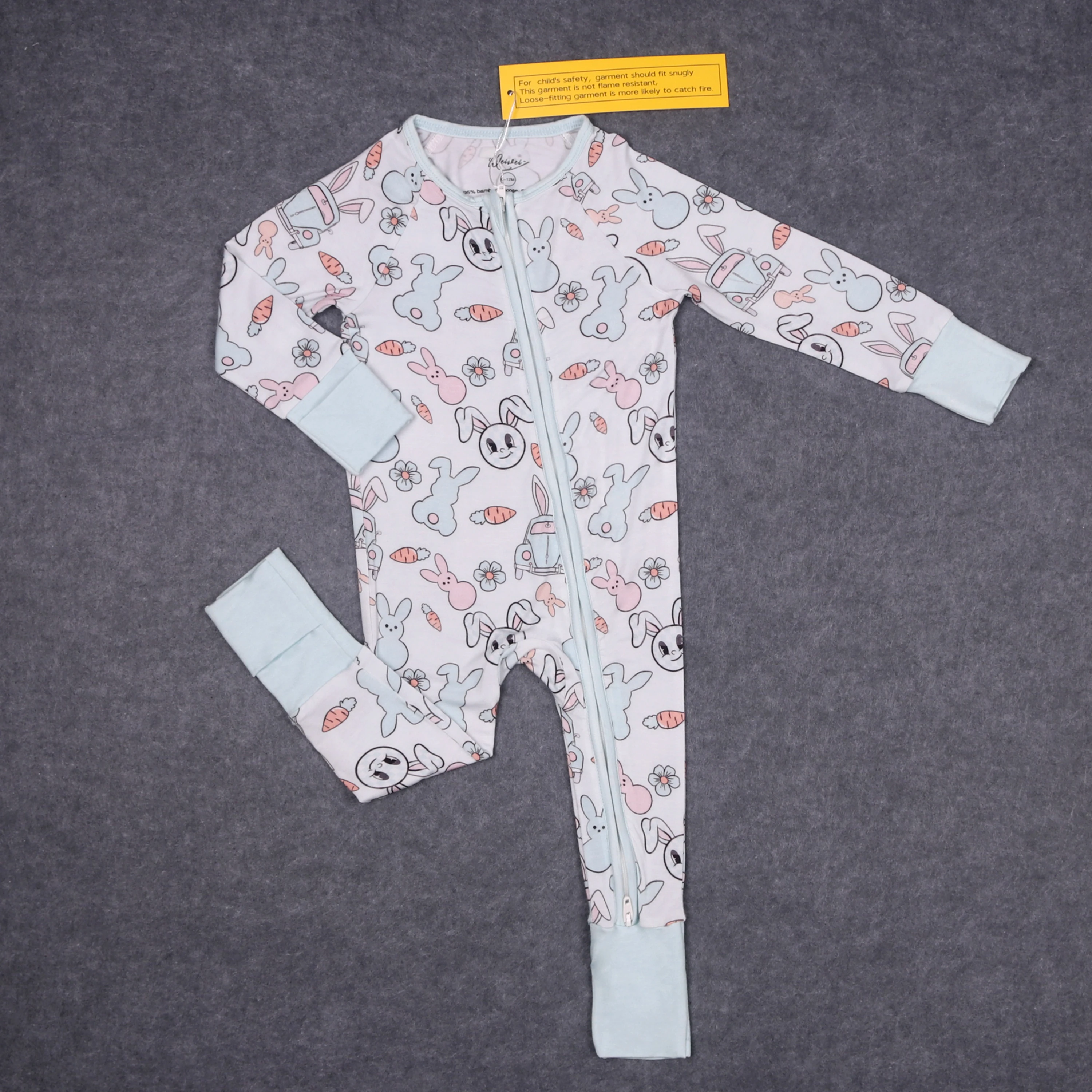 

Детская пасхальная бамбуковая футболка с длинными рукавами для девочек, комплект с круглым вырезом и кроликом, зеленый верх, одежда и брюки, костюм, комбинезон, пижама