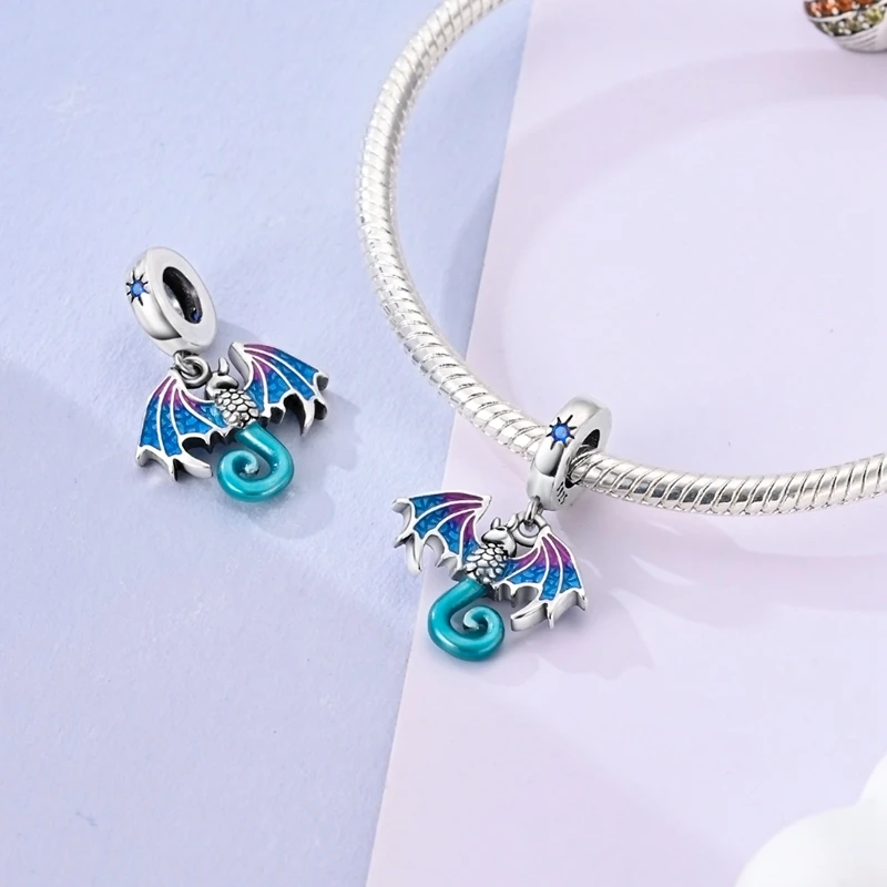 Original 925 Sterling Silver Charms Beads Love Surrounding Dragon Series Dangle Fit Bracelet Pendant DIY Jewelry Gift For Women
