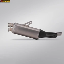 Motorcycle Slip-on Exhaust for Yamaha Tenere 700 2019-2026 Motorbike Muffler Link Pipe with Real Carbon Fiber Heat Shield Cover