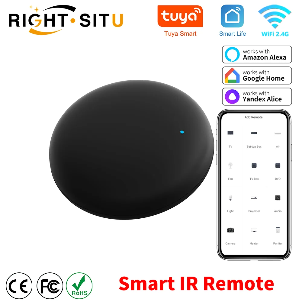 투야 Wi-Fi 스마트 IR 리모컨 – 스마트 라이프 앱 지원, TV, DVD, 오디오, 에어컨 원격 조정 가능, 알렉사 및 구글 홈 호환