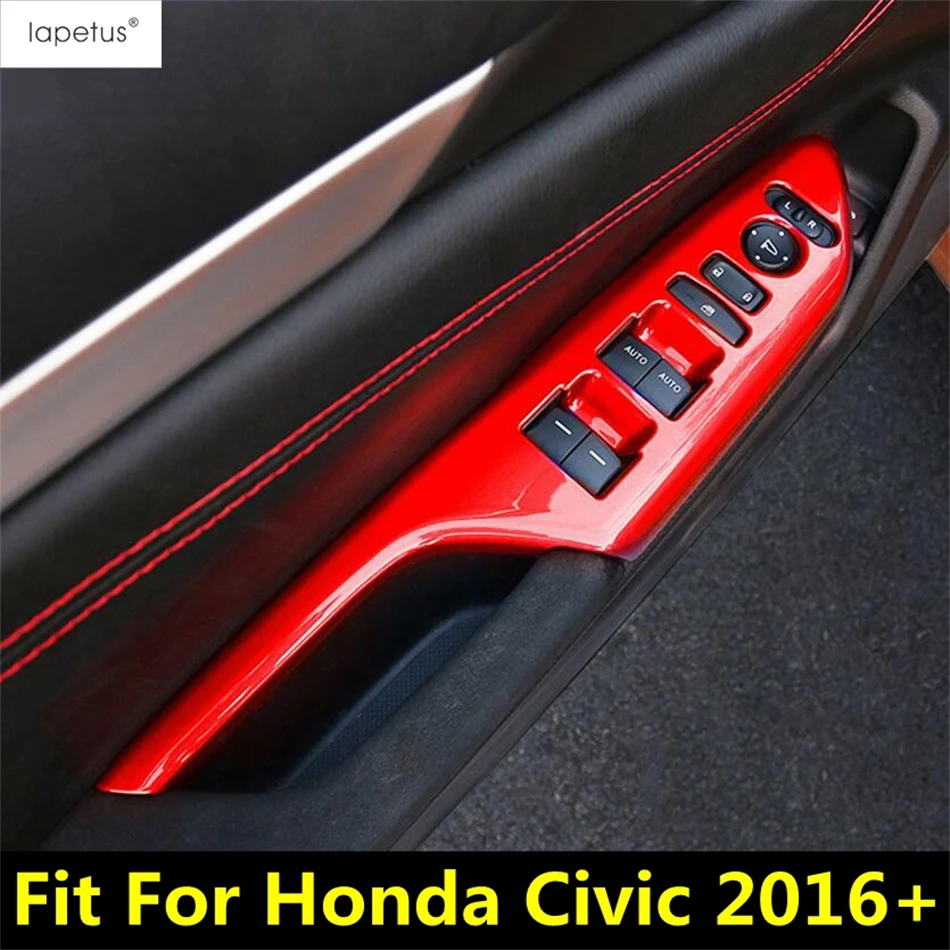 

Inner Door Armrest Window Lift Button Control Panel Decoration Cover Trim ABS Interior Accessories For Honda Civic 2016 - 2020