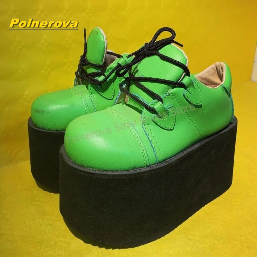 WOMEN &APOS; S BOOTS WITH THE DESIGN OF Y2K PUNK-LON GREEN NYON, WITH VERY THICK FLAVORS, ROUND TABLE AND STREET-STYLE ASSOCIATIONS, NEW AND MODERN SUMMERS OF 2026.
