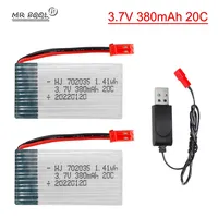 3.7V 380mAh Lipo Battery and JST plug For Hubsan X4 H107 H107L H107D JD385 JD388 RC Aircraft Multi-Rotors 1s Battery 702035