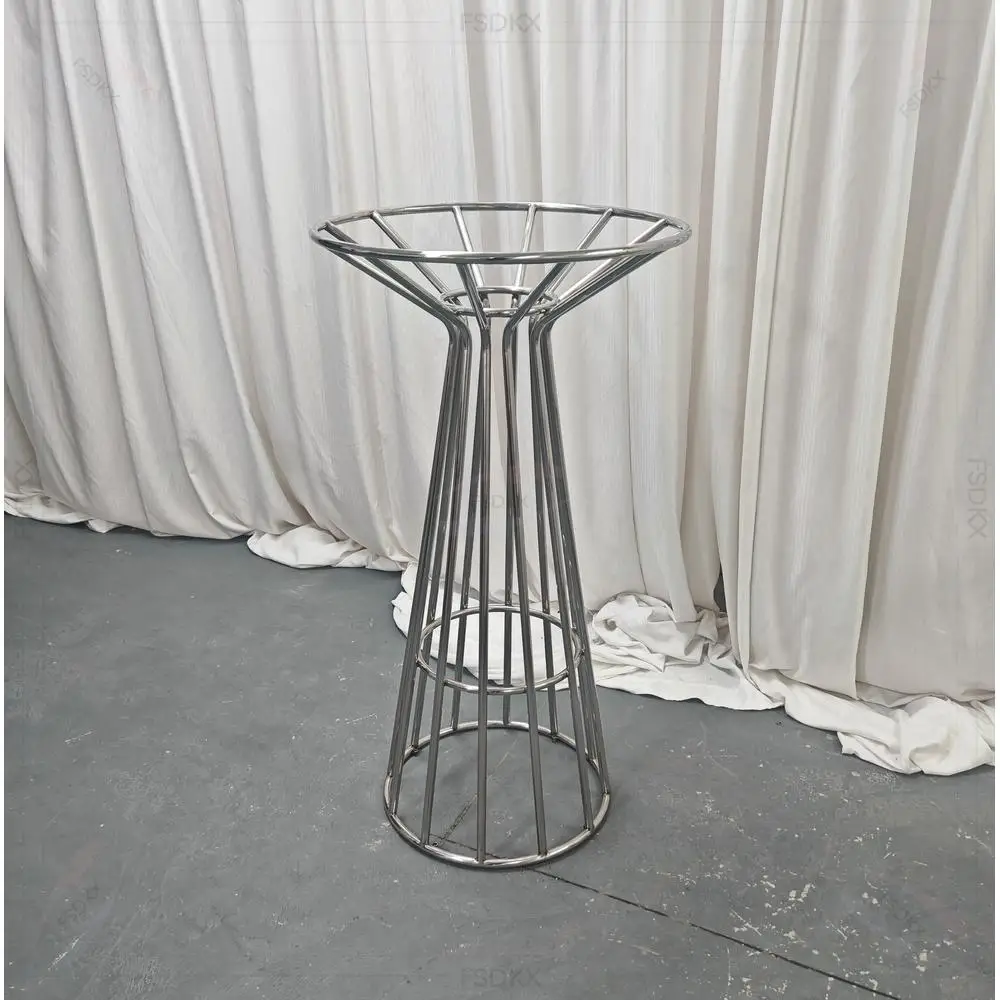 Factory Directly Sale Stainless Steel Base Wedding Event Banquet Tavern Glass Roof, bar Table