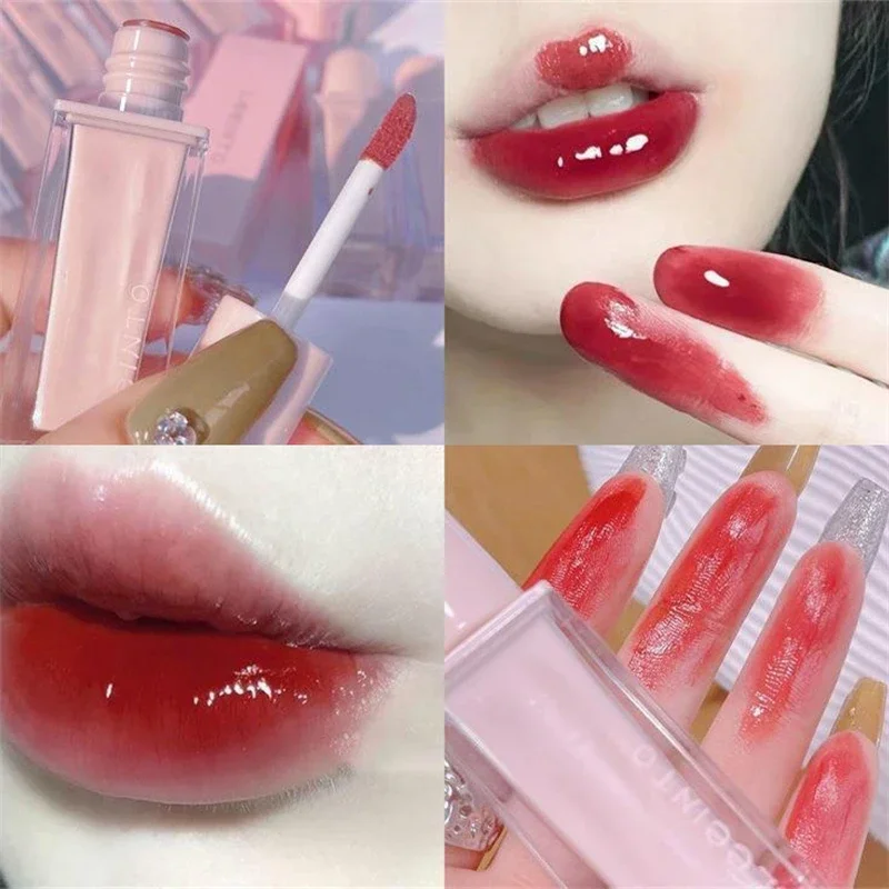 Brillo de labios de agua con espejo, lápiz labial líquido de cristal brillante, bálsamo labial hidratante resistente al agua, Cosméticos de maquillaje, nkeс......тика