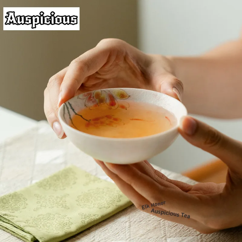 

100ml Hand-drawn Orchid Teacup Handmade Tea Bowl Beautiful Tea Cup Tea-tasting Meditation Cup Jianzhan Master Cups Tea Ceremony