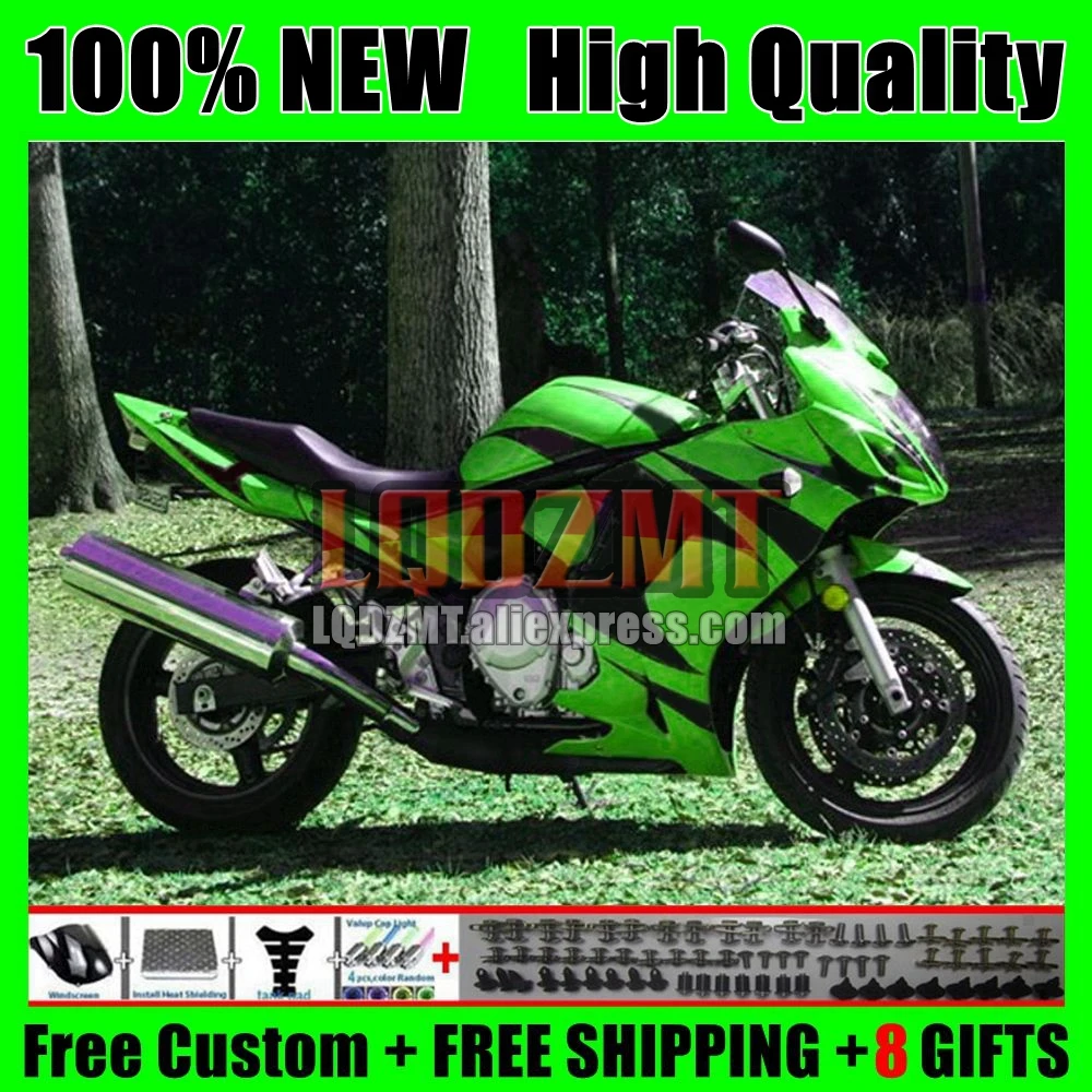 Body For SUZUKI KATANA GSXF 650 GSX650F 08 09 10 11 2012 Green flames 2013 2014 21No.125 GSXF650 2008 2009 2011 12 13 14 Fairing