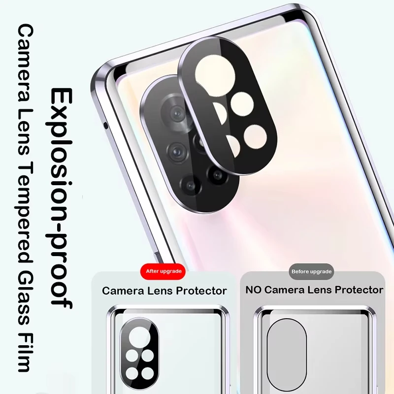 360 Double Sided Magnetic Glass Case For Huawei Nova 6 SE 7i 7 Pro 8 9 SE Cover Nova 11 9 10 12 Pro With Camera Lens Protection