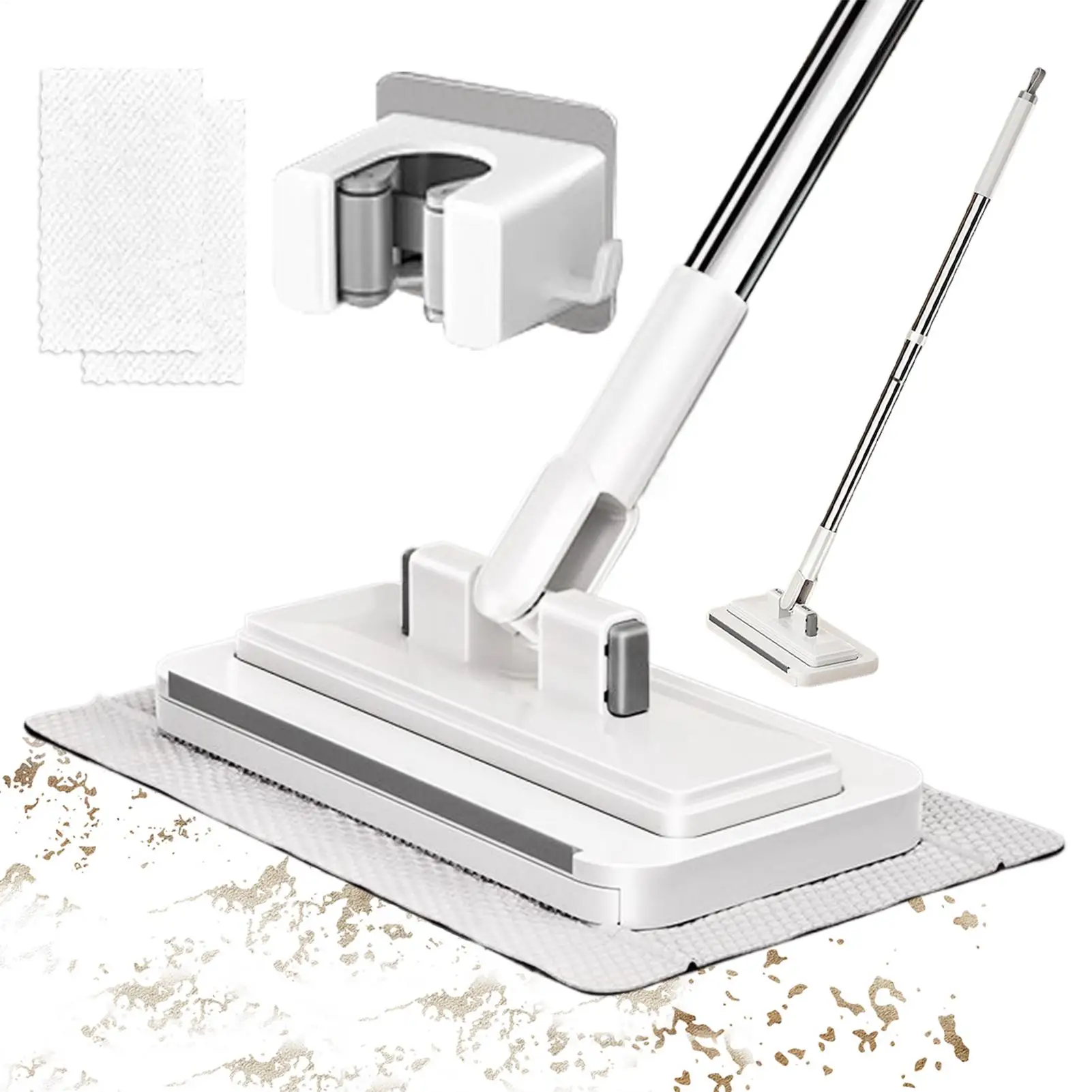 Zero-Touch SnapGrip Mops With Locking Head Sweeping Cloths Zero Touch Disposable Lazy Mops For Windows & Multi-Surface Floors
