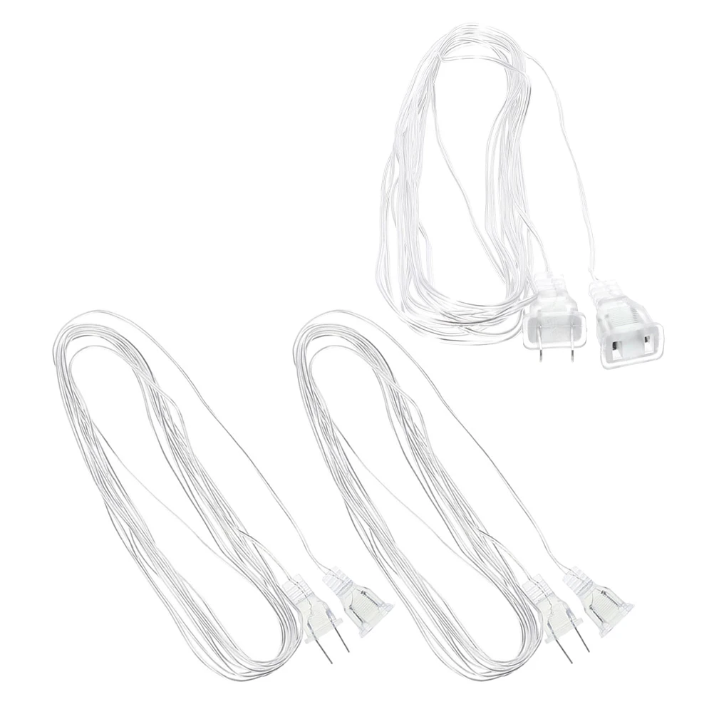 

3pcs Led Light Strip Extension Cord Clear Plug Wire For Curtain Lights Christmas Fairy Strings Lamp Cord Extension Cable Ceiling