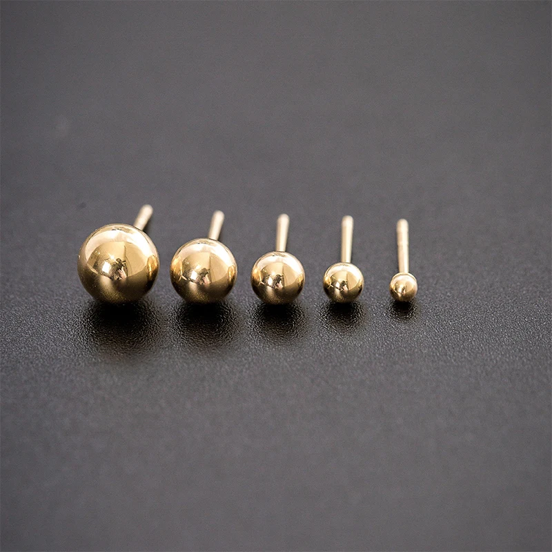 6 Pairs/Box Fashion Ball Earrings Set Mixed Size 316L Stainless Steel Anti-allergy Punk Ear Stud For Gift Jewelry Accessories