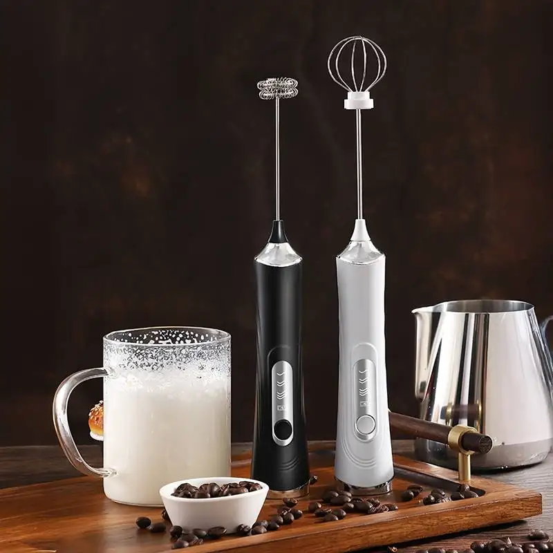 Wireless Electric Milk Frother Foamer And Egg Beater with Type-C 3 Speeds Mini Handheld Coffee Whisk Foam Maker Cooking Tool