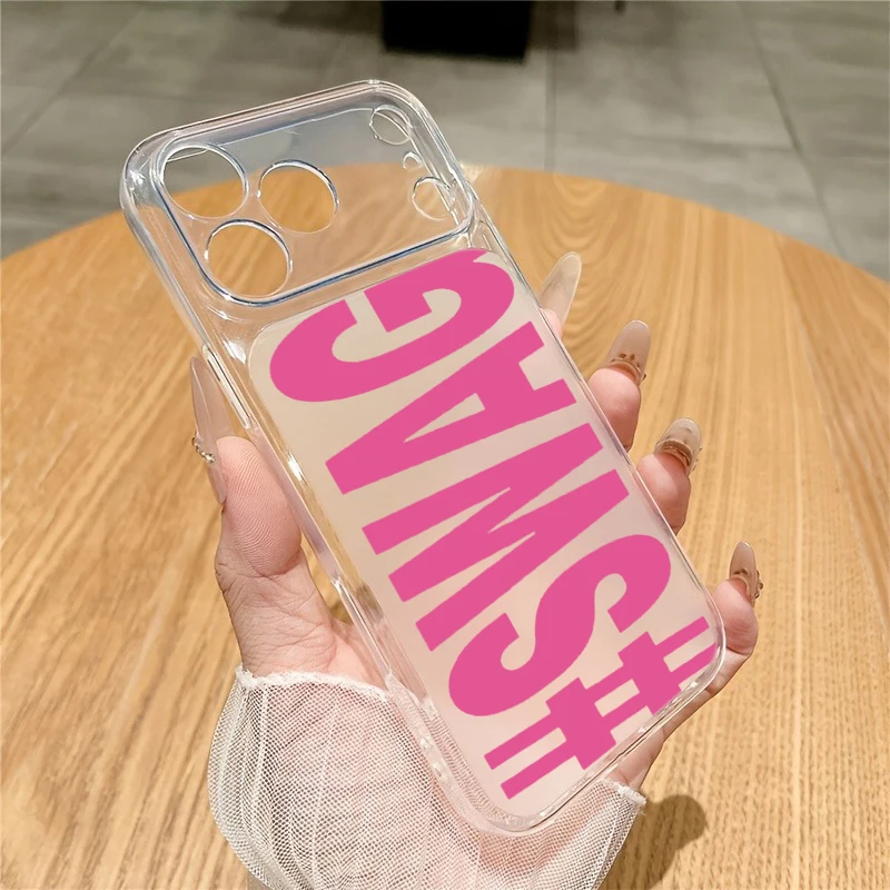 Hot Pink Black SWAG Letter Clear Phone Case for iPhone 17 16 Plus 15 Pro 14 13 12 11 Pro Max X XS XR 7 8 SE TPU Protection Cover - view 5