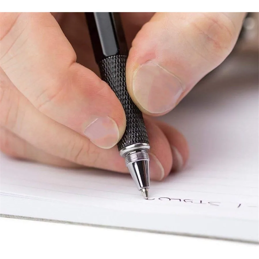 6 in 1 多機能テックツールペン インク詰め替え付き オフィスやアウトドア用 - ボールペン、タッチスクリーンスタイラス、定規付き