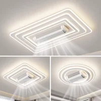 LED Invisible sans lame ventilateur de plafond lumière moteur sans brosse 6 vitesses télécommande gradation ventilateur de plafond lumière chambre ventilateur avec lumière 2