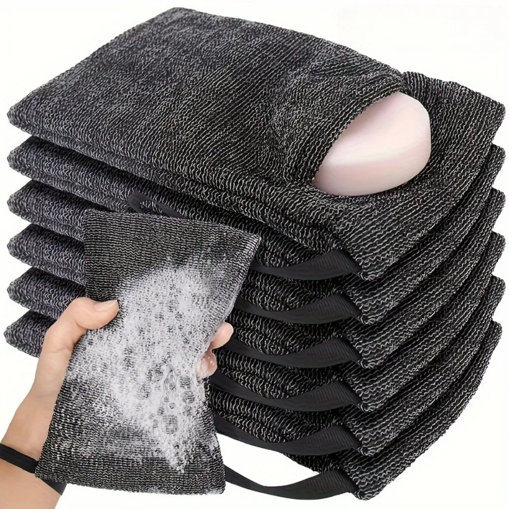 Sacs en maille à bulles de savon en Nylon, 1 pièce, sac à savon épais Double couche, pochette de Gel douche suspendue, épurateurs moussants, outils de nettoyage