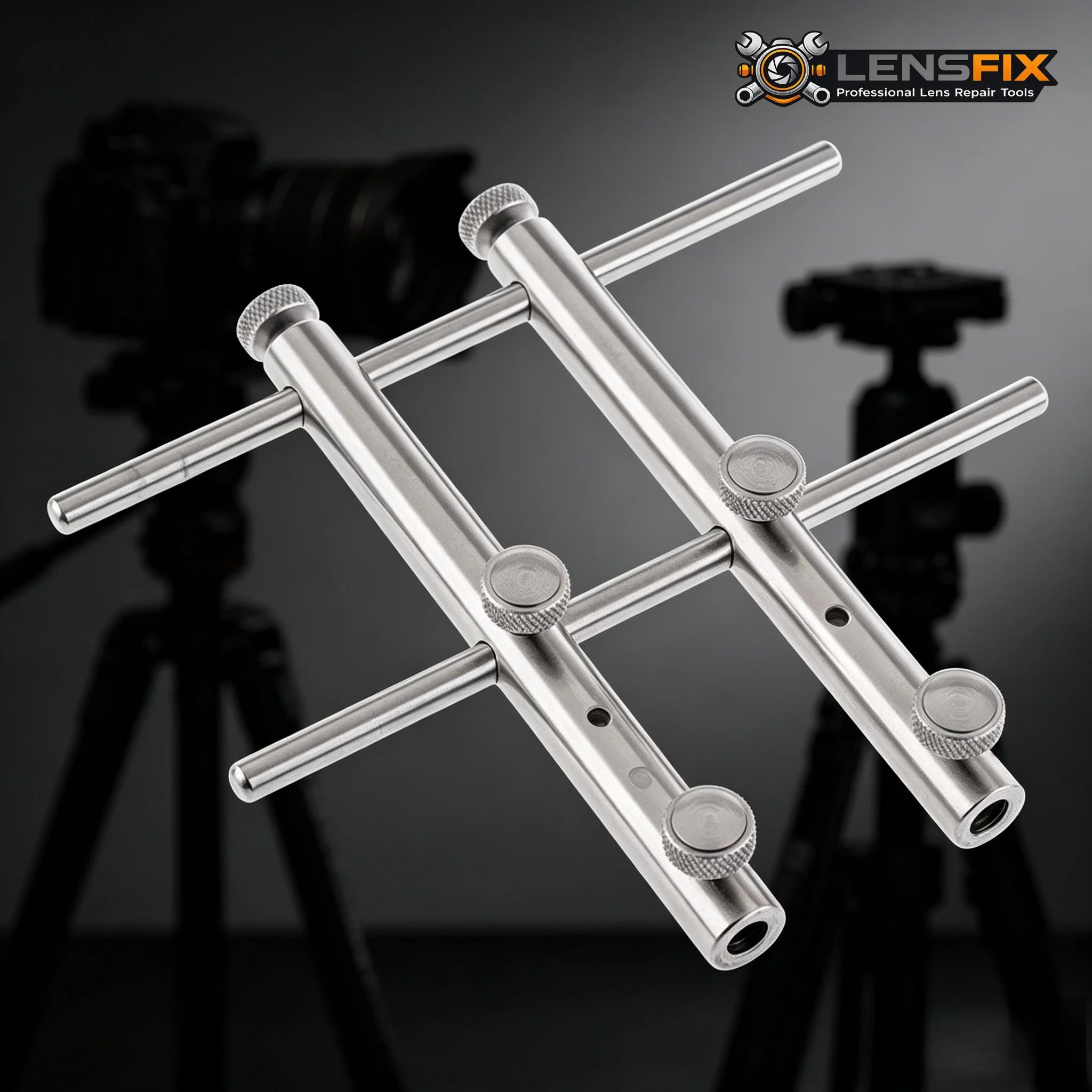 Stainless Steel Adjustable Lens Opening Tool, Cross Spanner Wrench 3 Tip Sets for Camera Filter Telescope Optical Lens Repair