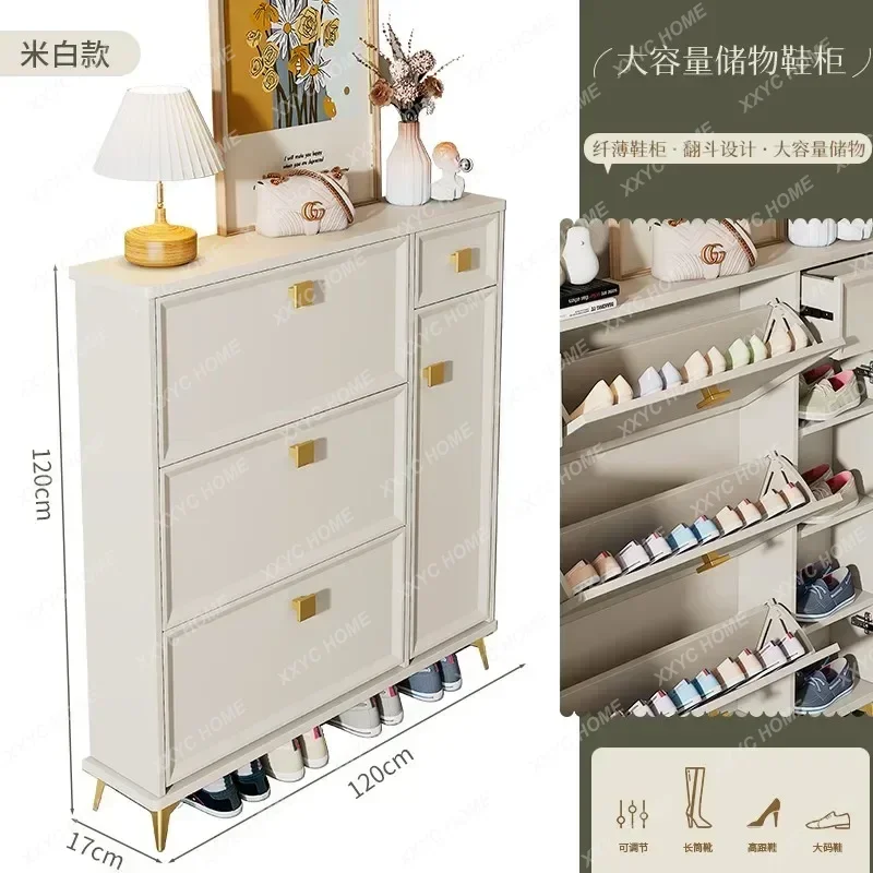 Adjustable Wood Shoe Rack Modern Vertical Ultra Thin Shoes Cabinet Home Organization Meuble Chausssure Furniture Living Room