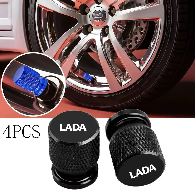 Car Wheel Tire Valve Caps Tyre Stem Covers Airdust Waterproof For Lada Niva Vesta Samara Kalina Largus Priora Xray Granta