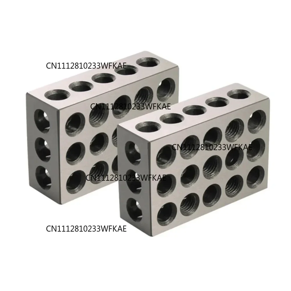 2pcs Hardened Steel 1-2-3' Blocks 0.0002' Precision Matched Machinist 123 Milling Tool 23 Holes 25-50-75mm Block Gauge