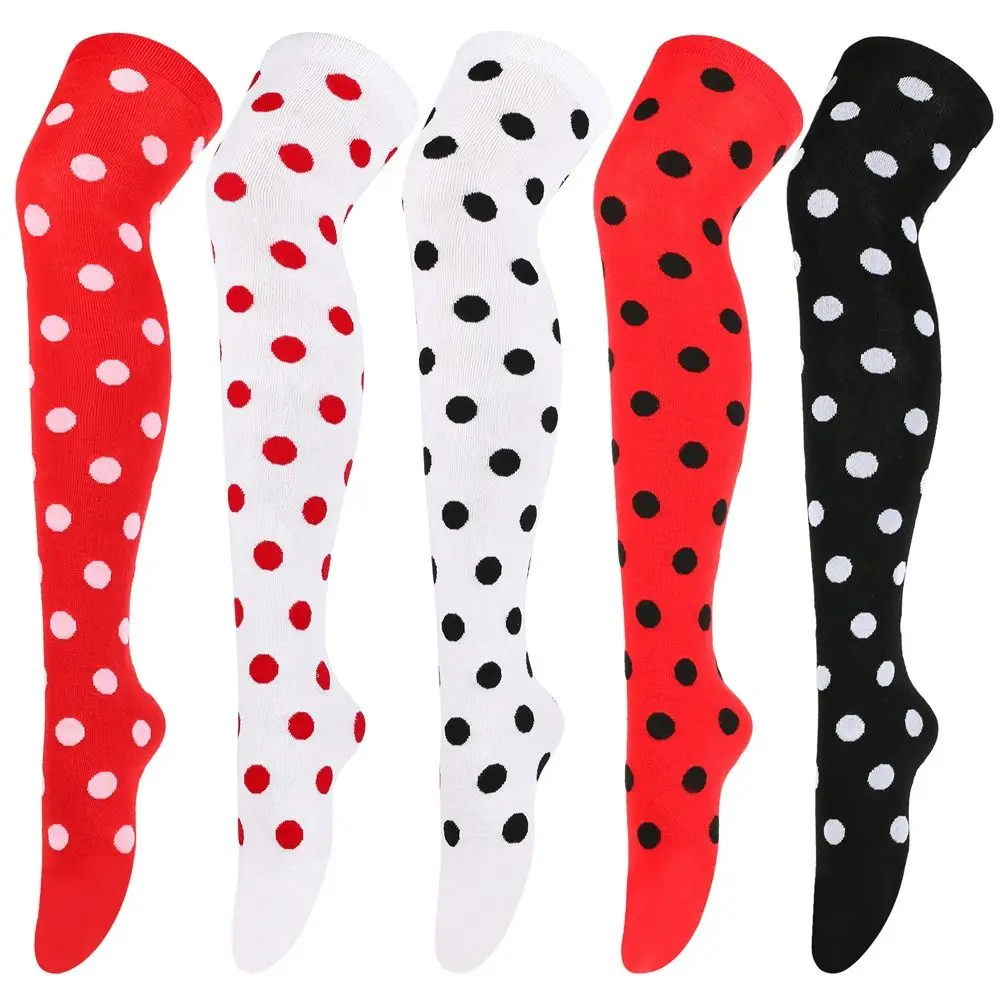 

Novelty Polka Dot Thigh High Stockings Ladybug 80s 90s Knee High Socks Leg Warmers for Masquerade Cosplay Performance Party