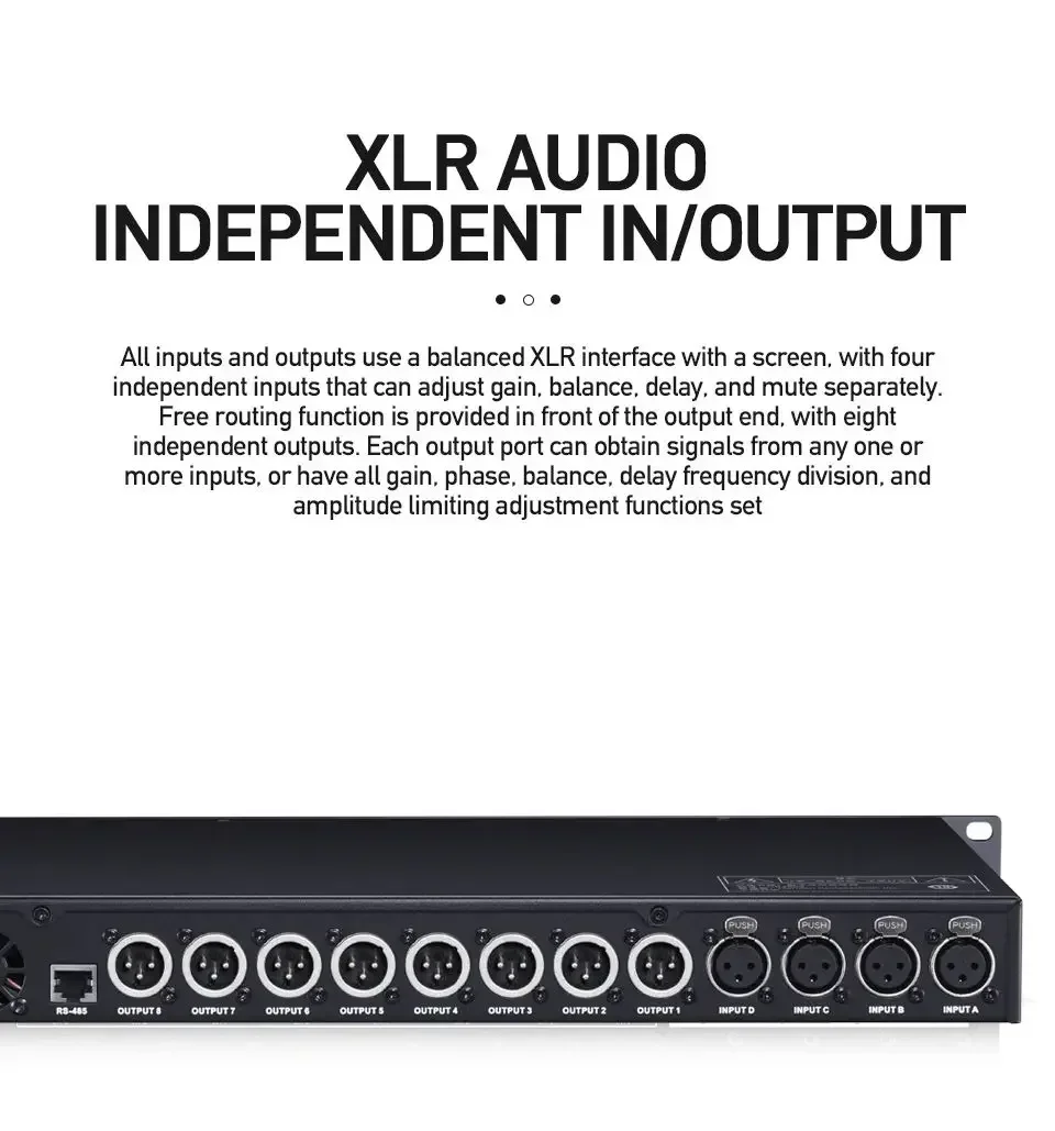 CX4800 Professional Audio Processor Compatible Original Software 32-bit DSP Audio Processing 4x8 Loudspeaker Control System