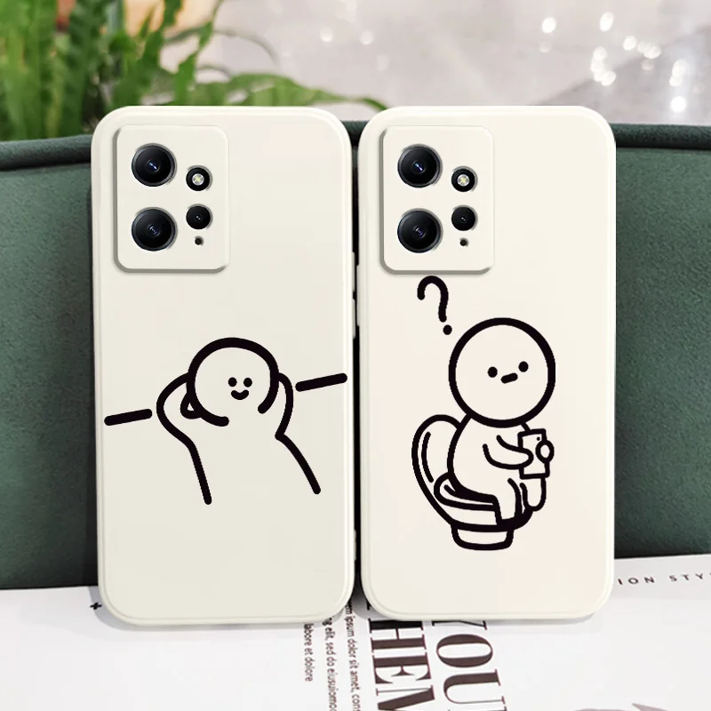 Mech Bear Phone Case For Xiaomi Redmi Note 13 12 12S 11 11S 10 10T 10S 9 9S 8 7 Pro Plus 4G 5G Liquid Silicone Cover