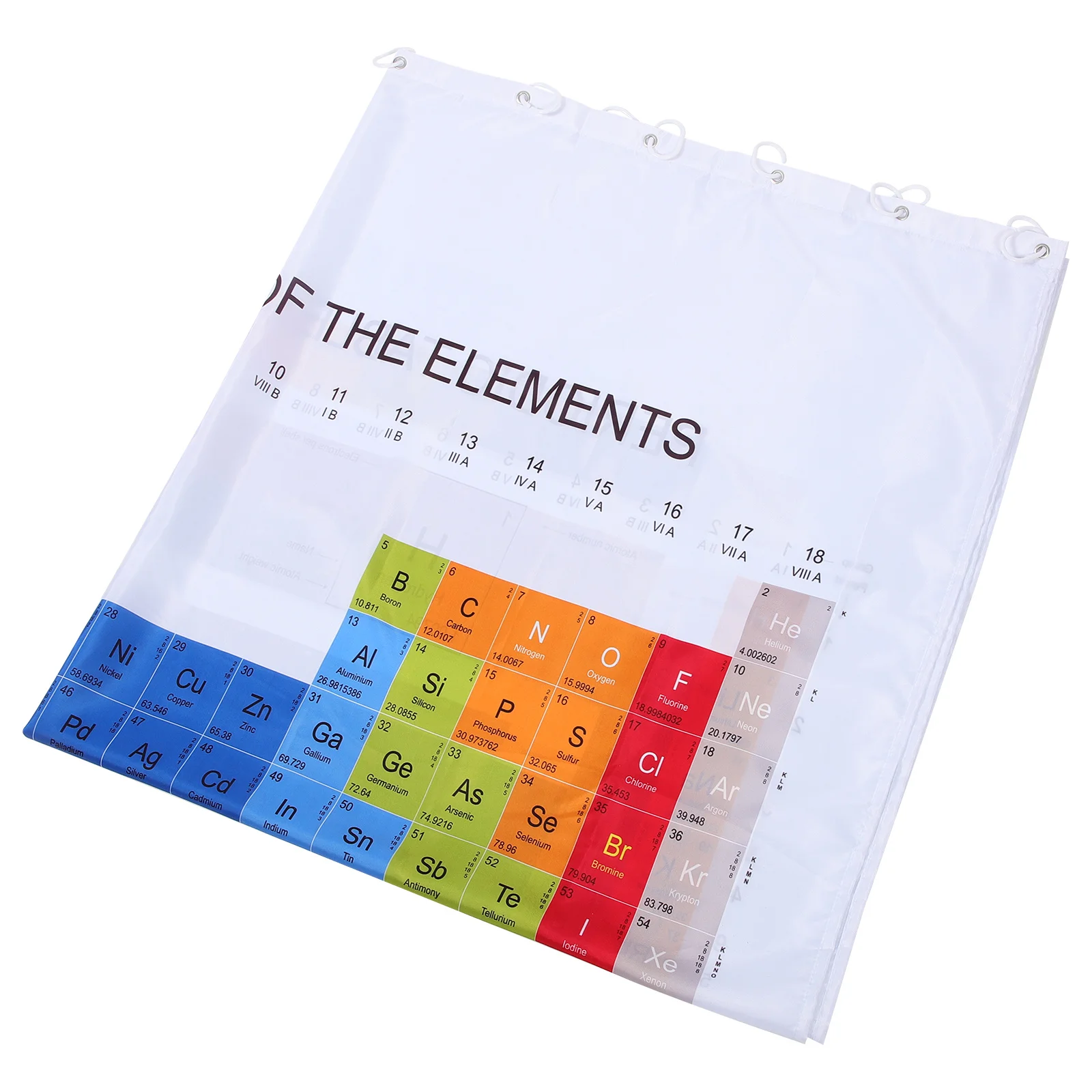 

Periodic Table Bath Curtain Polyester Waterproof Large Size Chemistry Shower Liner Unique Design Shower Curtain