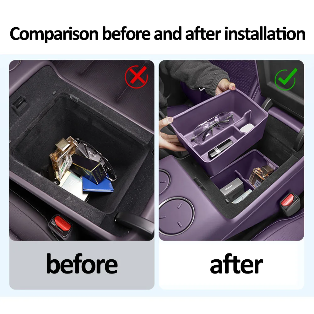 2 Pcs For AVATR 07 2026 Armrest Box Double-layer Silicone Box Interior Modification Supplies Original Car Color Storage Box