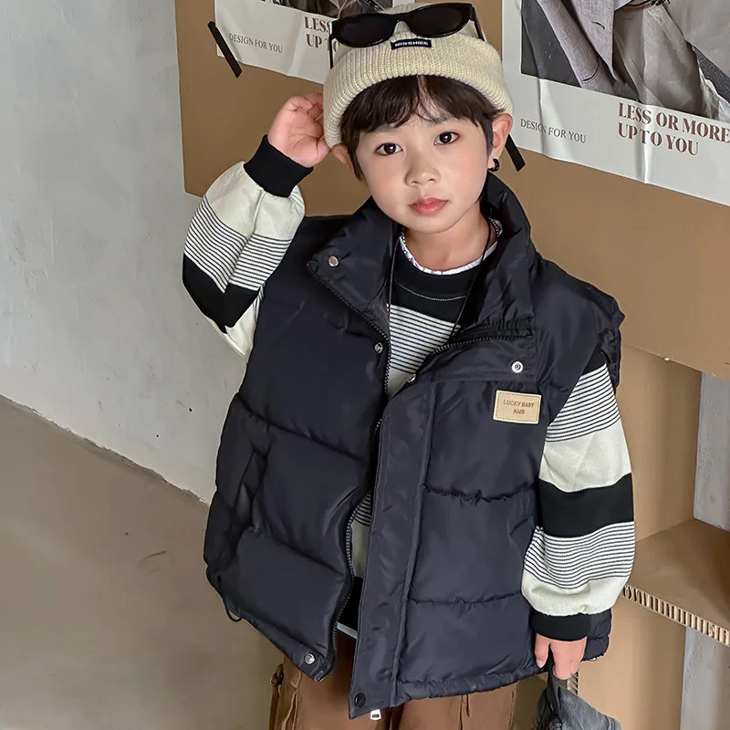 

Boys' windproof and warm vest jacket 2024 new style outdoor clothing for boys and girls, children's clothing, Christmas gifts