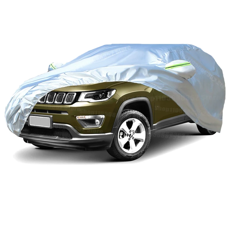 For JEEP Compass Car Cover Outdoor Protection Covers Snow Sunshade Waterproof Dustproof Exterior UV Car Accessories