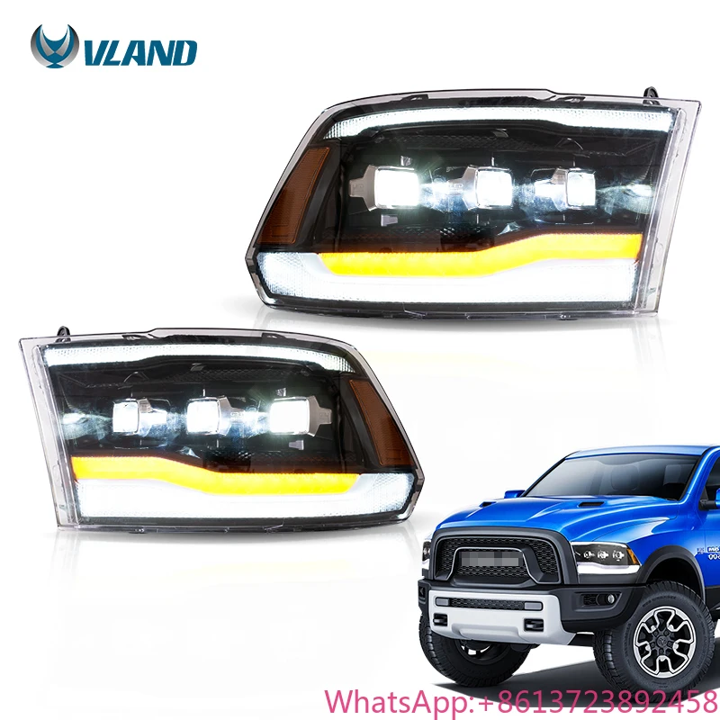 

Vland Factory Wholesale LED Head Light Car Part Front Lamp 1500 2500 3500 2009-2018 Ram 1500 CLASSIC 2019-2021 for Dodge Ram