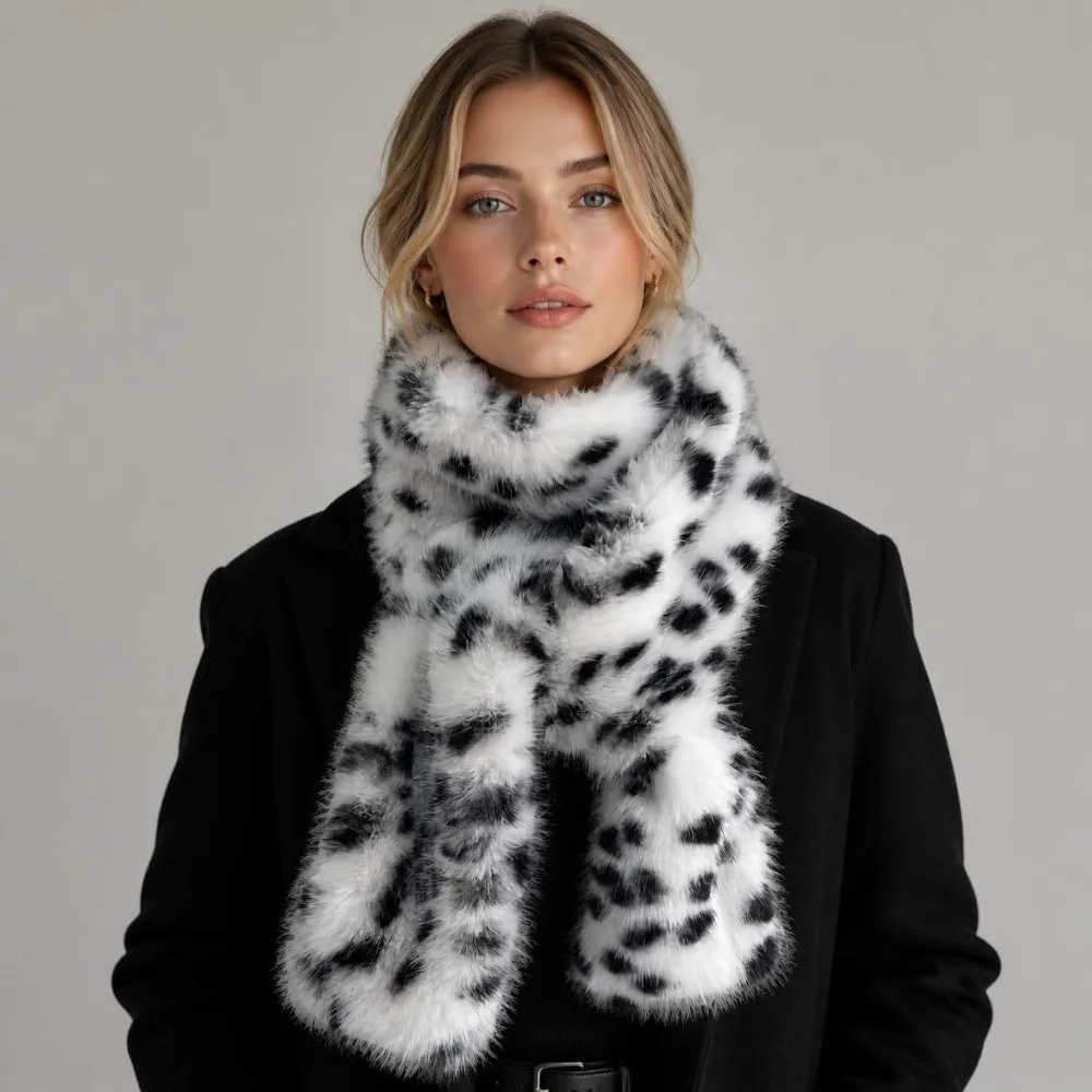 Warm Thickened Scarf Lengthened Warm Lining Winter Scarf Faux Fur Shawl Soft Long Fur Scarf For Women