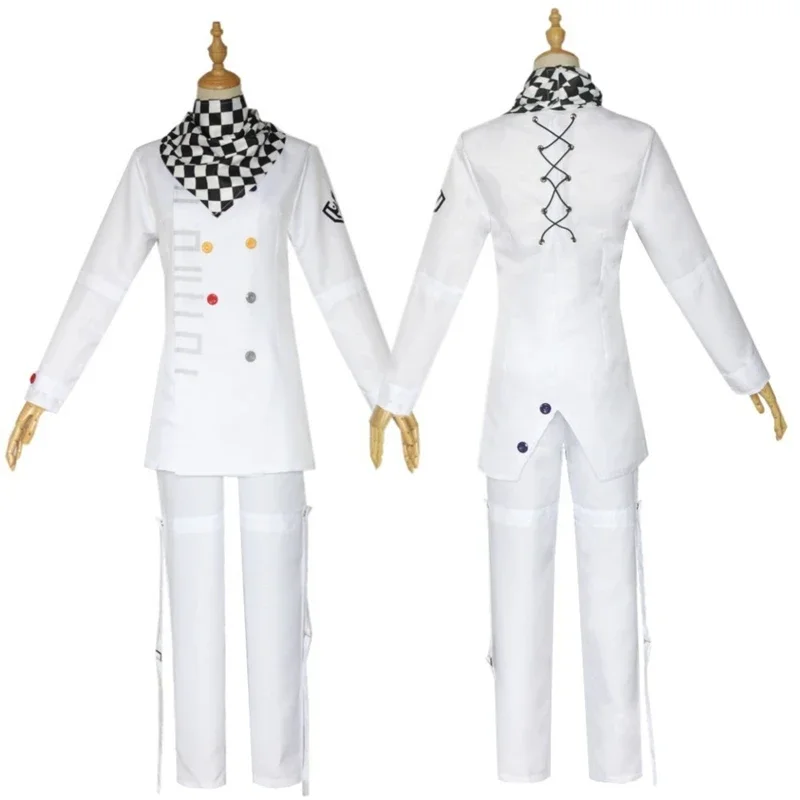 AnimeDanganronpa V3: Killing Harmony Kokichi Oma President Cosplay Costume White Long Sleeve Trousers Halloween Carnival Hat Wig