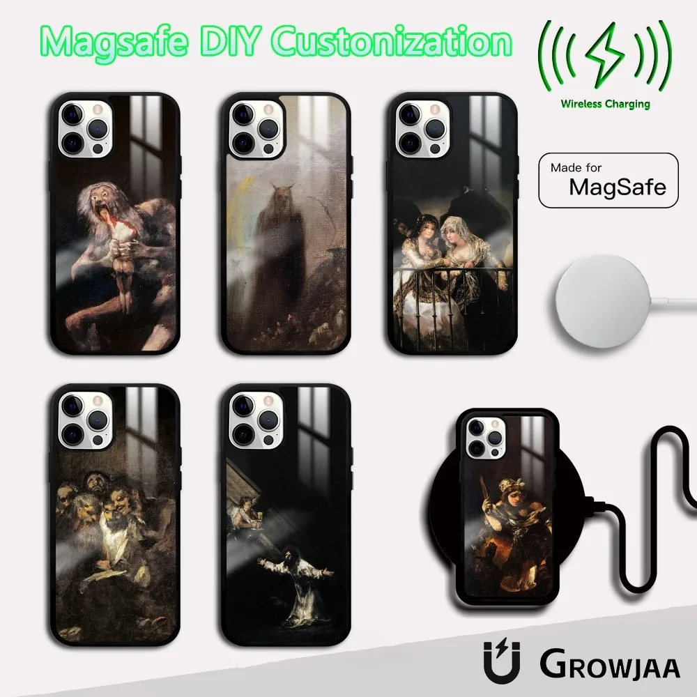 

Spain Francisco Goya Art Phone Case For IPhone 16 15 14 13 12 11 Pro Max Plus Mini Magsafe Mirror Wireless Magnetic Funda